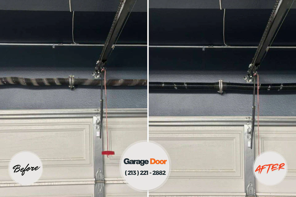 Before and after: garage door repair Midway, FL